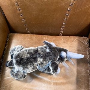 Chew Guard Technology Squeaker Plush Dog Toy Rhinoceros